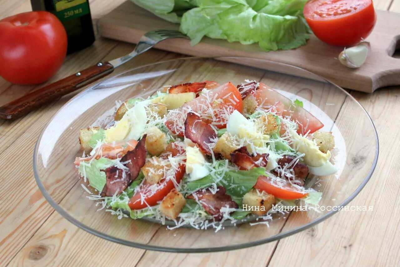 Салат «цезарь» с курицей — классический простой рецепт