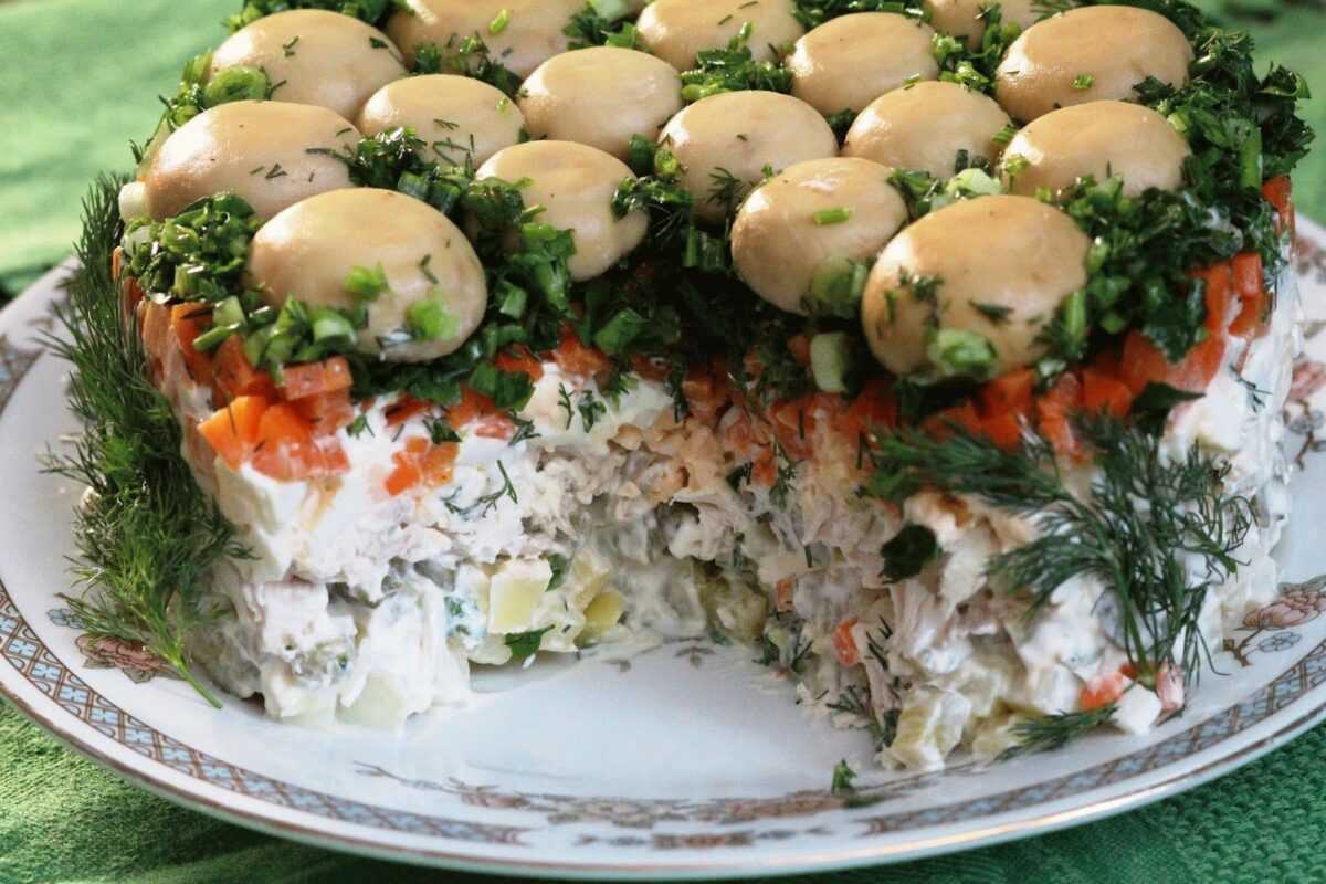 Рецепты вкусных салатов с грибами и картофелем