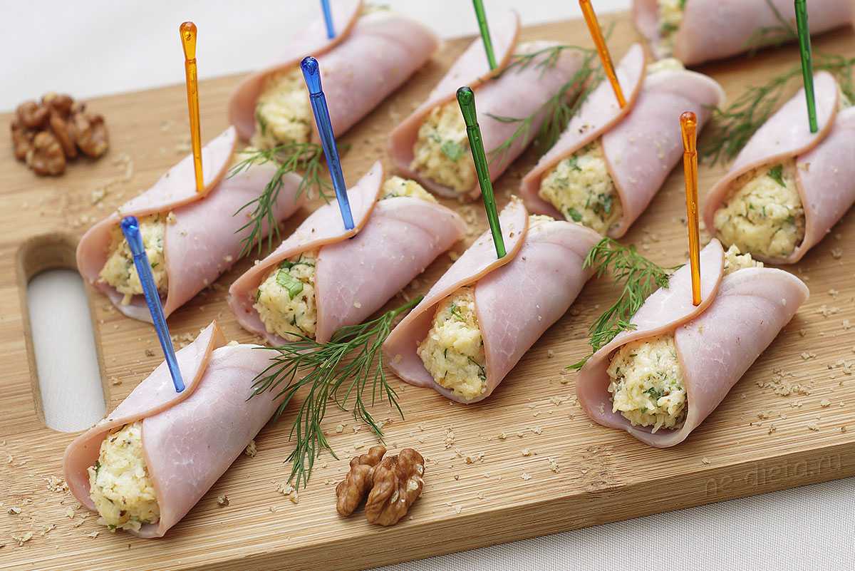 Рулетики из ветчины – 6 вкусных рецептов приготовления с разными начинками - ampica.ru