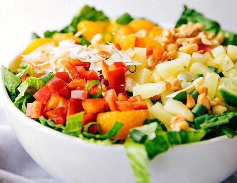 Салат с ананасами и ветчиной - кулинарные рецепты