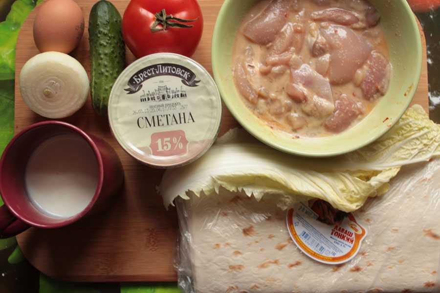 Шаурма с курицей в лаваше — рецепт в домашних условиях