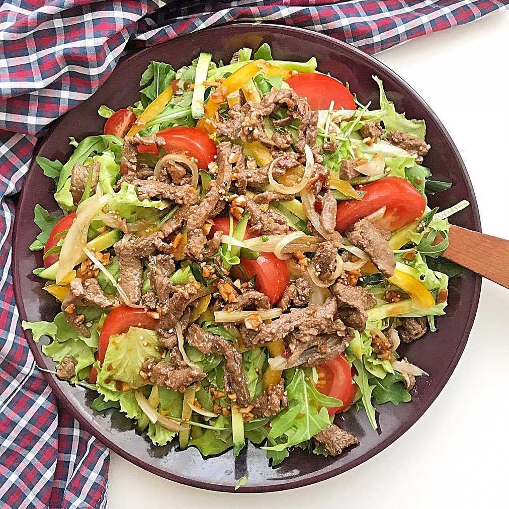 Салат с говядиной — простые рецепты приготовления очень вкусного мясного салата