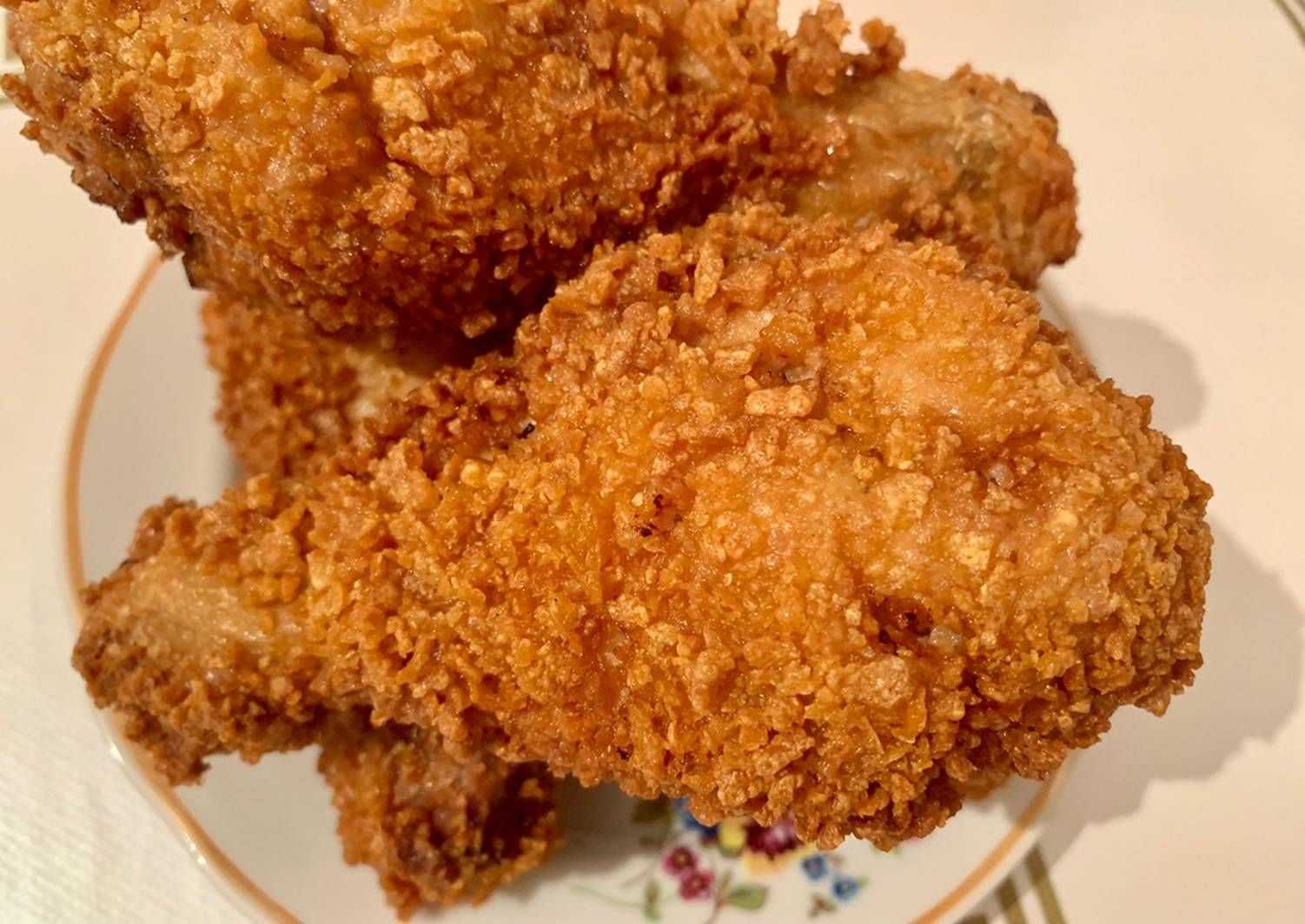 Куриные ножки kfc в кукурузных хлопьях: пошаговый рецепт | рецепты от cooked food