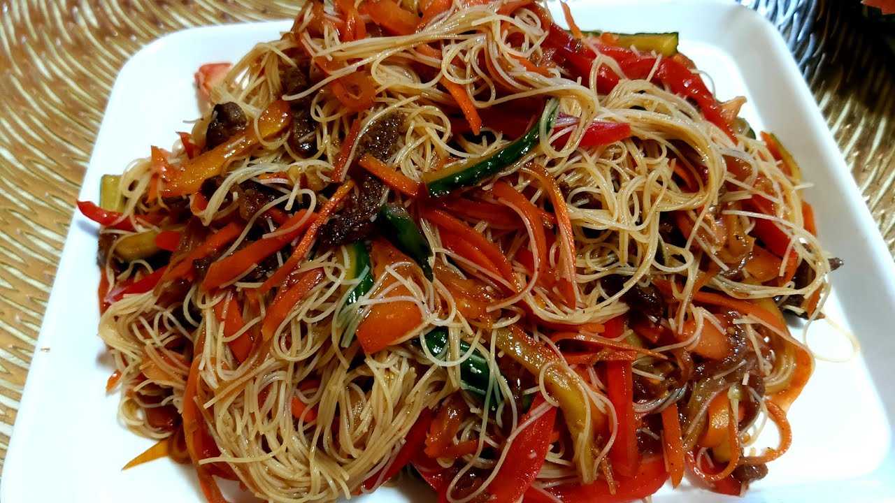Фунчоза с овощами – 10 быстрых пошаговых рецептов