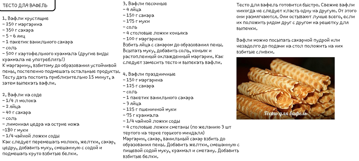 Вафли в вафельнице, как в детстве — 9 классических рецептов хрустящих и мягких вафель