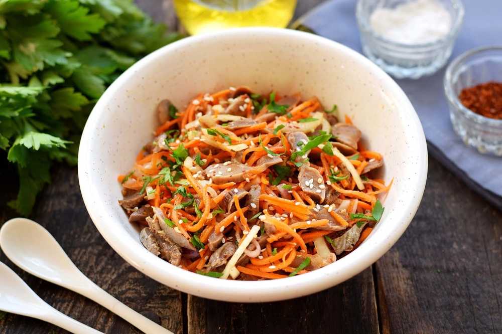 Куриные желудки по-корейски, настоящий пошаговый рецепт