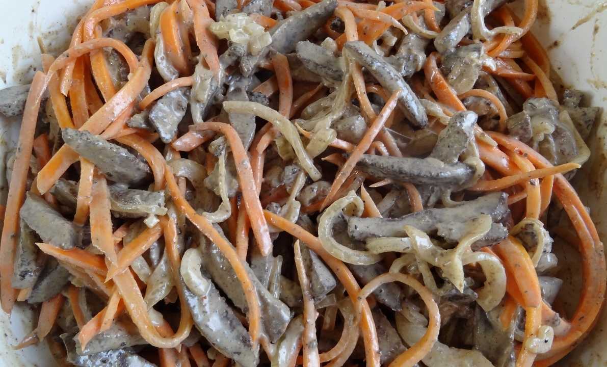 Салат из печени