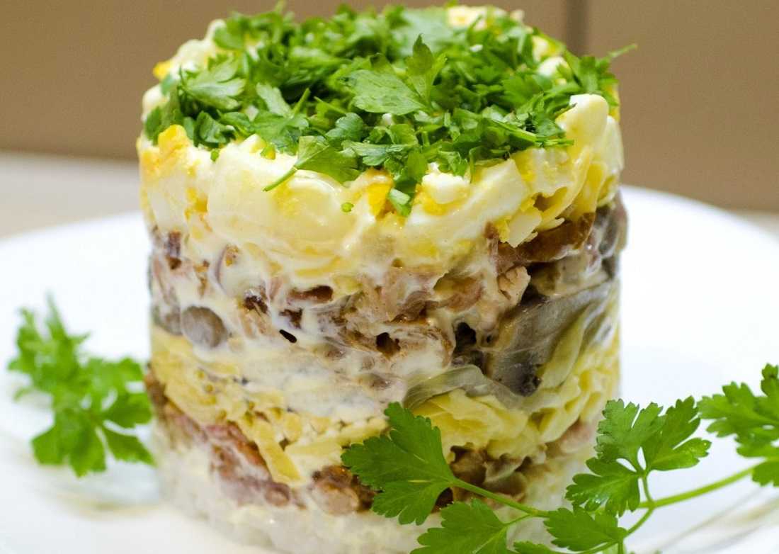 Салат с курицей и шампиньонами — 10 рецептов