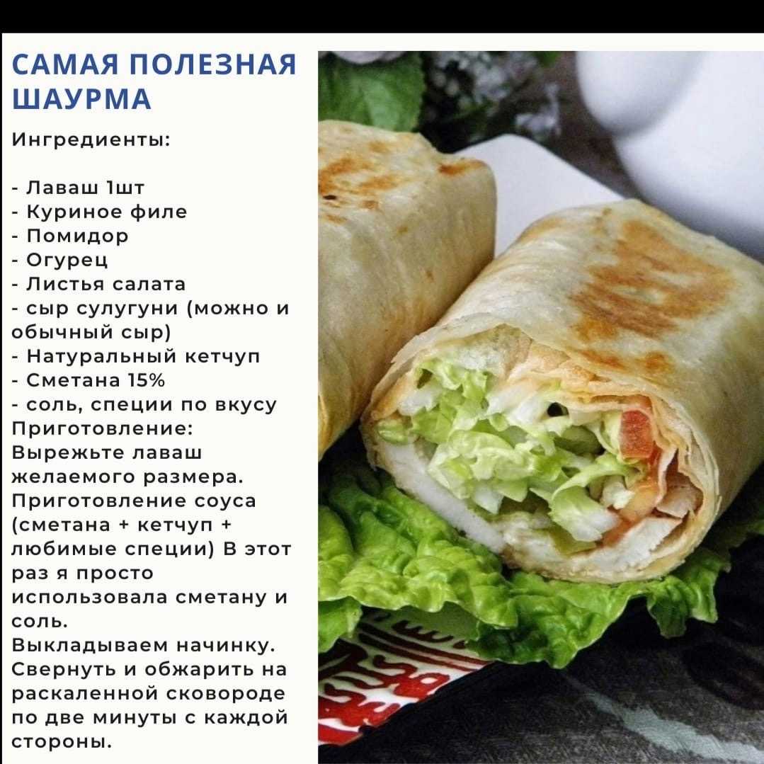 Пп шаурма: с курицей, диетическая без мяса и ещё 3 рецепта