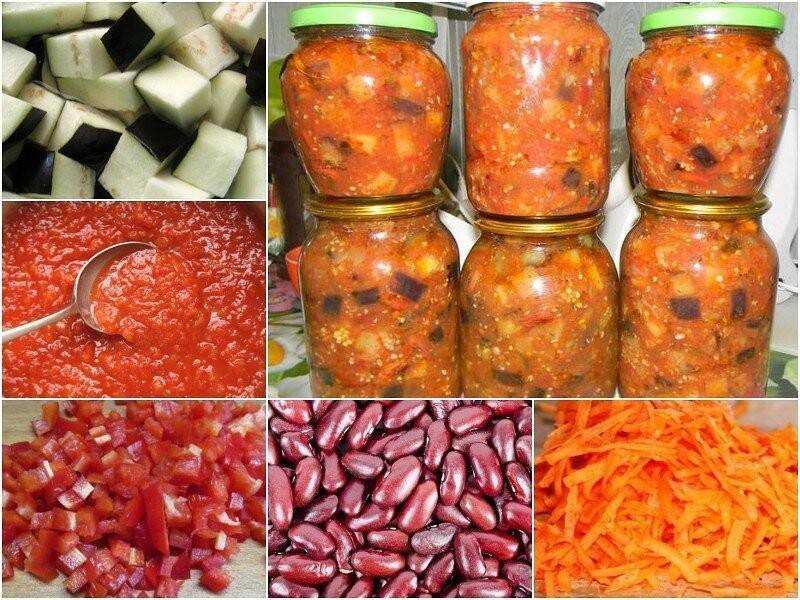 Баклажаны с фасолью: рецепт салата на зиму кулинарный блог елены крикуновой