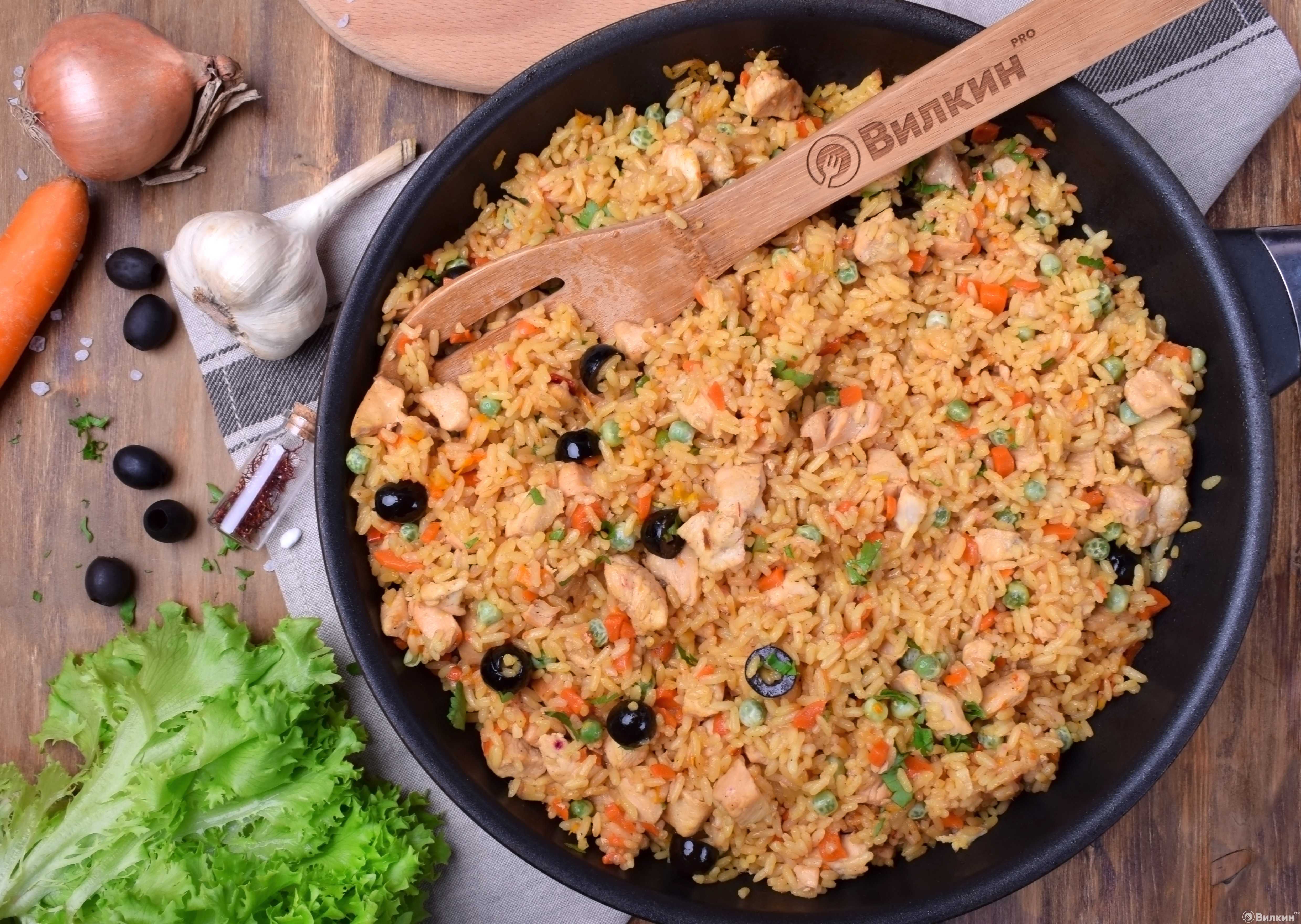 Паэлья с креветками и курицей классический пошаговый рецепт — кушай со вкусом