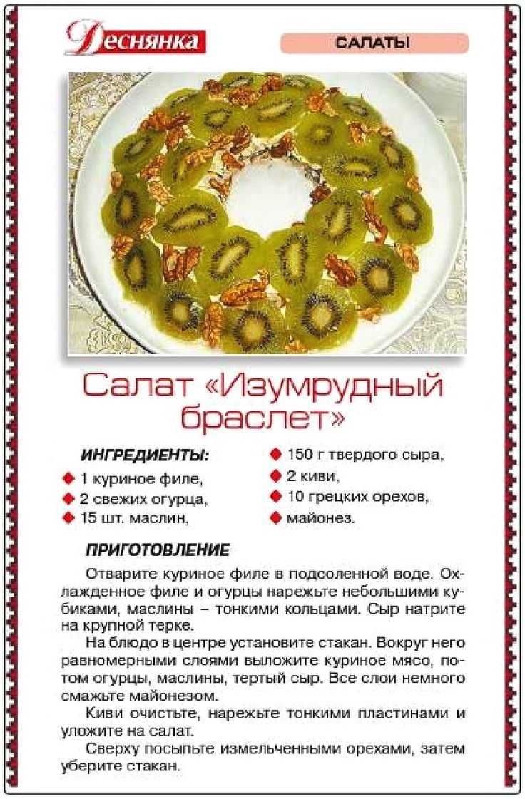 Салат с киви и курицей. 8 простых и вкусных рецептов
