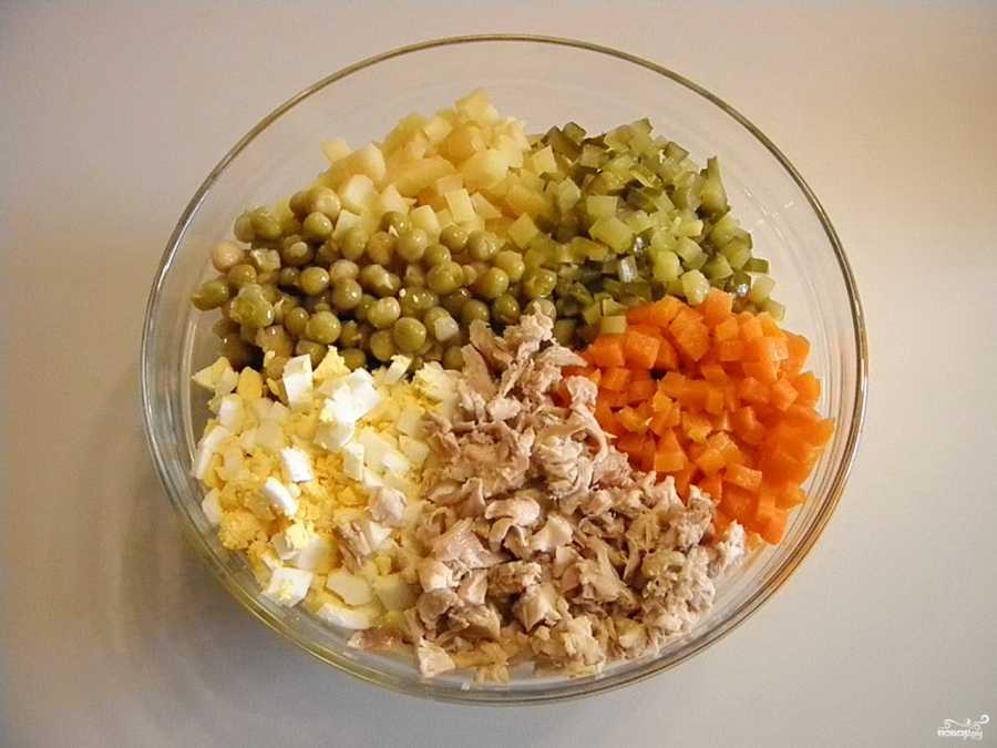 Салат столичный классический - рецепт с курицей пошаговый с фото