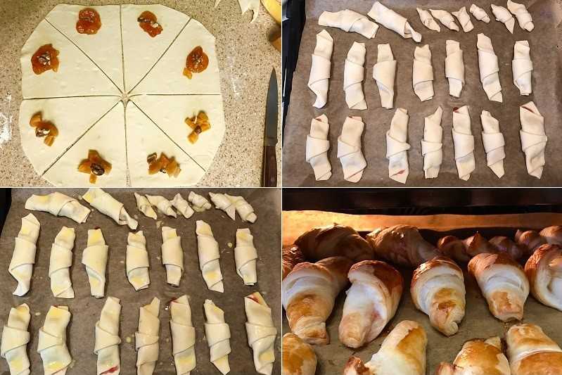 Круассаны из слоеного теста: 8 самых вкусных рецептов выпечки