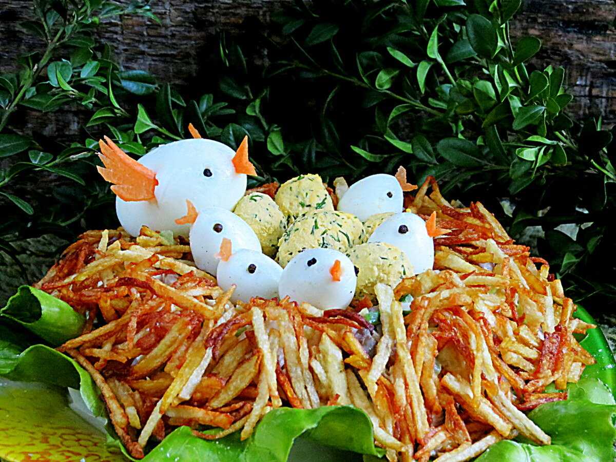 Салат гнездо: лучшие рецепты из куриного филе