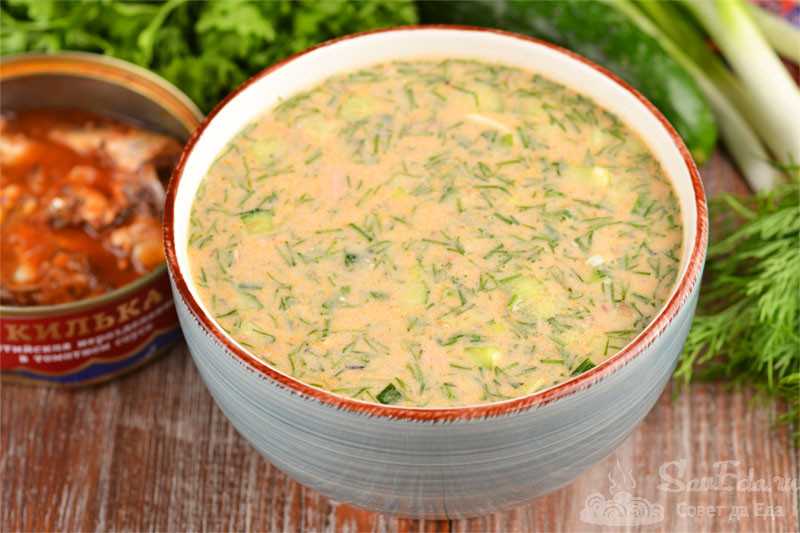 Окрошка с квасом рецепт килькой