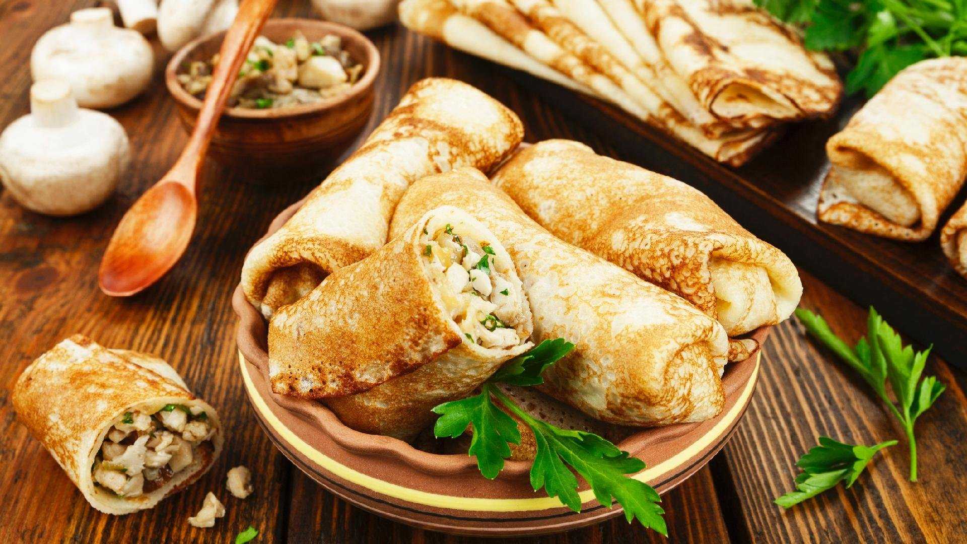 Фаршированные блины с мясным фаршем рецепт с фото пошагово - 1000.menu
