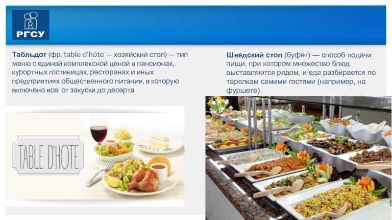 Меню шведского стола - основы, правила, примеры