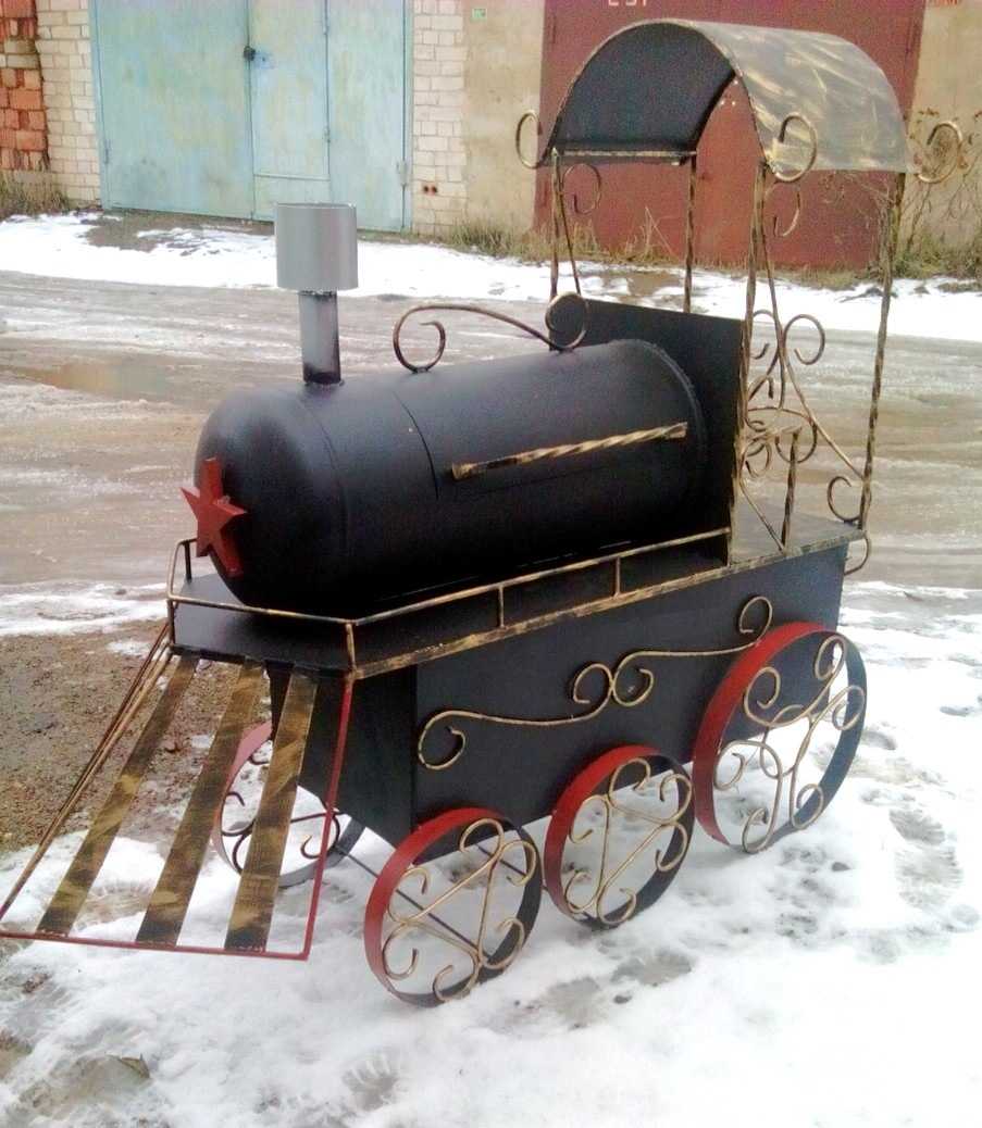 Как сделать мангал паровоз своими руками из газового баллона. мангал паровоз как сделать мангал паровоз