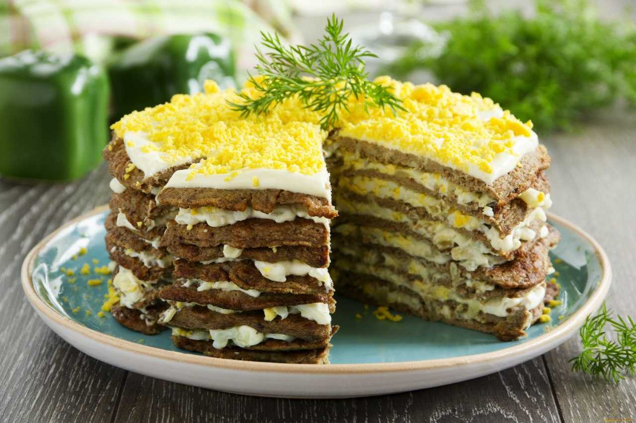 3 рецепта печеночного торта: из куриной печени, из говяжьей и свиной печени